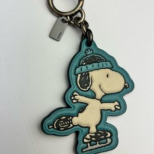 Coach Rare 2017 Peanuts Collectable Snoopy Ice Skating Bag Charm Keychain